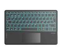 Inateck Bluethooth Keyboard with Touchpad, Tablet Keyboard Ultra-Slim, with 3 Bluetooth Channels for Windows, iPad OS, Android, iOS, AI Function, Supports Self-Developed App, QWERTZ, KB01104