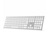 Inateck Bluetooth Mac Keyboard, Wireless Keyboard with 3 BT Channels | AI Function, QWERTY Layout, Quiet Keys, Compatible with MacBook Pro/Air, iMac, Mac mini & iPad, iPad,White