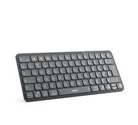 Inateck Bluetooth Wireless Keyboard,Slim Ergonomic Design with AI Key | Compatible with iPad/Windows/MacOS/Android, QWERTY UK Layout,Grey