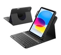 Inateck Case with Keyboard for iPad 11 A16 2025 11-inch, iPad 10th Generation 2022 10.9-inch, 360° Rotatable Vertical/Horizontal Stand, with Pencil Holder, Magnetic Detachable, N0029