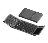 Inateck Foldable Bluetooth Keyboard, AI Wireless Folding Keyboard with Touchpad, Portable Mini Design with 3 Bluetooth Channels, Compatible with iPadOS Android Windows PC Tablet Smartphone, KB06101