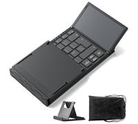 Inateck Foldable Mini Keyboard with Trackpad | 3-Device Bluetooth For iPadOS/Android/Windows, AI Features,Nomad,Black