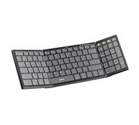 Inateck Foldable Wireless Keyboard with Numeric Keypad, AI Features | Portable Design for iPad/iPhone/Android/Windows/Tablets, with Stand (Black)