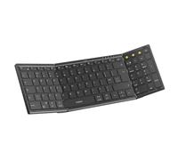 Inateck Foldable Wireless Keyboard with Numeric Keypad, AI Features | Portable Design for iPad/iPhone/Android/Windows/Tablets, with Stand (Graphite)