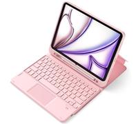 Inateck iPad 10th Generation Case with Keyboard, Detachable Keyboard with Trackpad for iPad A16 11th Gen 2025 11 inch, Air 11 inch M3 2025/M2 2024, Air 5/4, Pro 11 4/3/2/1, with Pencil Holder, Pink