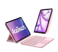Inateck iPad 11th/10th Gen Case with Keyboard for iPad 10th(10.9")/11th Gen(2025 A16),Air 11" M3/M2,Air 6/5/4th,Pro 11 4/3/2/1th,Ultralight Detachable Keyboard with Touchpad, AceTouch Pink