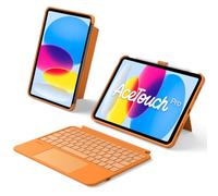Inateck Keyboard Case for iPad A16 11th Gen 11 inch/10th Gen 10.9" | Detachable Keyboards with 5.1" Multi-Touch Trackpad, Vertical/Horizontal Stand, with Pencil Holder, AceTouch Pro, Orange