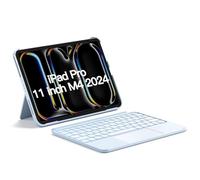 Inateck Keyboard Case for iPad Pro 11 inch M4 2024, Detachable Keyboard for iPad Pro 11 inch M4 2024, 7-Color Backlight with Trackpad, Vertically/Horizontally, KB04122-11 Blue