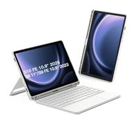 Inateck Keyboard Case for Samsung Galaxy Tab S10 FE/S9 FE 10.9"/S9 11", Magnetic Detachable Bluetooth Keyboard with Touchpad, Portrait/Landscape Mode, Built-in Pencil Holder, AceTouch N0064 White