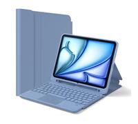 Inateck Keyboard Case with Trackpad for iPad A16 11th Gen 11"/10th Gen | 3-Device Bluetooth,Detachable Keyboard with Pencil Holder for Air 11" M4/M3/M2, Air 5/4, Pro 11" ,classic,Sea Blue