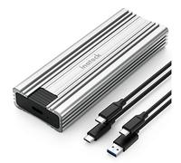 Inateck M.2 NVMe Enclosure, USB 3.2 Gen 2 with 10Gbps Transmission, M.2 SATA and NVMe SSD Supported (2242, 2260, 2280) with USB A to C and USB C to C Cable, Tool-Free, FE2025