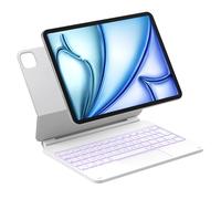 Inateck Magnetic Keyboard Case for iPad Air 11 Inch M3 2025/M2 2024, Air 5/4 Gen 10.9 Inch, Magic Keyboard for iPad Pro 11" 4/3/2/1 Gen, Floating Cantilever Stand, 7-Color Backlight, White