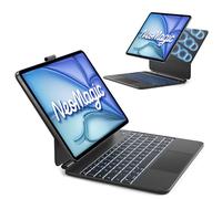 Inateck NeoMagic Magnetic Keyboard Case for iPad Air 13 inch M4 2026/M3/M2, iPad Pro 12.9 inch 6/5/4/3 Gen, Large Multi-Touch Trackpad, LED Power Display,7 Color Backlight, with Pencil Holder, QWERTY