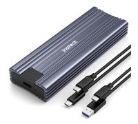 Inateck NVMe M.2 USB 3.2 Hard Drive Enclosure With Cooling Pad, 10Gbps, Supports M.2 SATA and NVMe SSD (2242, 2260, 2280), USB CC and AC Cable, Tool-Free, FE2025