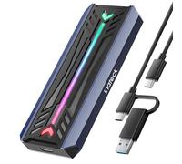 Inateck RGB M.2 NVMe SATA SSD Enclosure 10 Gbps, USB 3.2 Gen 2 Enclosure Supports UASP Trim for NVME/SATA SSDs 2230/2242/2260/2280(M Key/M&B Key), Tool-Free Installation (up to 4TB), FE2024