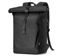 Inateck RollTop Backpack 25L-30L Daypack Compatible with 17 Inch Laptops and 12 Inch iPad, with Headphone/Charging Port and Separate Shoe Compartment, BP01007 Black