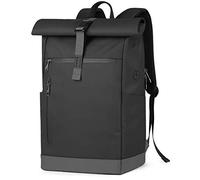 Inateck RollTop Backpack Men Women 25L-30L Bicycle Laptop School Backpack for University Leisure Job Sports Travel Cycling Stylish Daypack with 17 Inch Laptop Compartment, Black