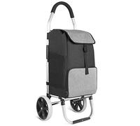 Inateck Shopping Trolley Lightweight Folding Shopping Cart Aluminum Alloy Frame on Big Noiseless Wheels, Detachable Waterproof Bag with Thermal Insulation Compartment, Max Capacity 45kg/41L Black