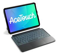 Inateck Ultralight Keyboard Case with Touchpad for iPad A16 11th Gen 2025/10th 2022 (11/10.9 inch), Detachable Backlit Keyboard for iPad Air 11" M4 2026/M3/M2, Air 5/4, Pro 11" 4/3/2/1, QWERTY, Black