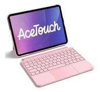 Inateck Ultralight Keyboard Case with Touchpad for iPad A16 11th Gen 2025/10th Gen 2022 (11/10.9 inch), Detachable Keyboard for iPad Air 11" M4 2026/M3/M2, Air 5/4, Pro 11" 4/3/2/1, UK Layout, Pink