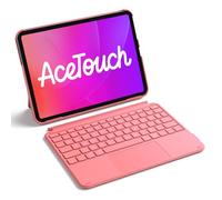 Inateck Ultralight Keyboard Case with Touchpad for iPad A16 11th Gen 2025/10th Gen 2022 (11/10.9 inch), Detachable Keyboard for iPad Air 11" M4 2026/M3/M2, Air 5/4, Pro 11" 4/3/2/1, UK Layout, Red