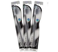 Inava Inava Total Black Toothbrush with Vegetable Charcoal Strands - Pack of 3 Brushes (3C)