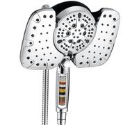 INAVAMZ 2-in-1 Shower Heads with Handheld 2.5GPM: 10” Rain Shower Head & Hand Held Shower Head, 10 Spray Settings Detachable Shower Head with ON/Off Switch and 15-Stage Filter