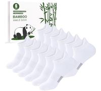 inaWarm Bamboo Trainer Socks Womens 6 Pairs, Breathable Ankle Running Socks, Ladies Sports Low Cut Sock, Athletic Sock with Gift Box for Women Girls White 6-8