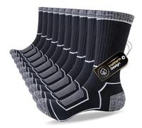 inaWarm Mens Socks, Breathable and Moisture Wicking Outdoor Performance Hiking Socks, Thick Cushioned Anti-Blister Crew Sock for Athletic, Work, Sports, Trekking, Walking, 5 Pairs