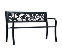 inaya 125cm rose design steel garden seating bench in black