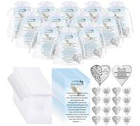 Inbagi 100 Sets Memorial Angel Sign Coins Set Funeral Pocket Token Lucky Pocket Angel Coins Heart Hug Token Poem Cards Organza Gift Bags Celebration of Life Favors Angel Charms Presents for Family