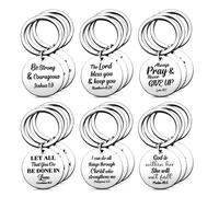 Inbagi 18 Pcs Christian Gift Keychain Bible Verse Key Chains Religious Motivational Quotes Keyring for Men Women, Christian, One Size