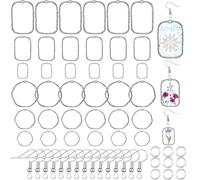 Inbagi 180pcs/60sets Alloy Open Back Bezel Pendants, 6 Styles Hollow Frame Pendants Ring for Resin Jewelry Making DIY Craft Blank Bezels Molds for Earrings, Necklaces, Bracelets, Pressed Flower Charms