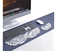 inbesk Angel Wing Wrist Rest for Keyboard and Mouse, Cooling Gel Ergonomic Cloud Arm Rest, Translucent Soft TPU Wrist Support Pad Set for Desk Gaming Office (Integrated Options, Transparent)