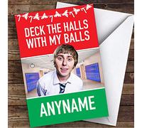 Inbetweeners Funny Deck The Halls with My Balls Personalised Christmas Card | Christmas Card | Celebrity Christmas Card