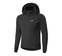 INBIKE Softshell Jacket Mens Waterproof Winter Cycling Work Windproof Warm Running Hiking Training Transitional Fleece for Men Soft Shell with Hood Black XL