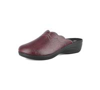 inblu | Women's Faux Leather Wave Effect Slippers with Heel, bordeaux, 8 UK