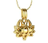 INBLUE Lotus Flower Ashes Pendant with Mini Urn Locket Necklace for Women Customized Text Cremation Jewelry for Ashes Memorial Keepsakes for Ashes of Loved One, Stainless Steel, No Gemstone