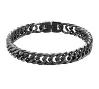 INBLUE Mens Bracelet Stainless Steel Curb Link Chain Bracelet for Men Silver Gold Black Chain 8mm/12mm/17mm Width Hip Hop Jewelry Gift for Boyfriend 3 Lengths 7.5/8.2/9.0 Inches, Length 8.2 inches
