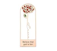 INBLUE Personalized Birth Flower Bookmark with Name Brass Colorful Book Marks for Book Lovers Bookmarks Cutting Name Bookmark Gifts for Reading Lovers (Style B - Rose Gold)