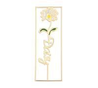 INBLUE Personalized Birth Flower Bookmark with Name Brass Colorful Book Marks for Book Lovers Bookmarks Cutting Name Bookmark Gifts for Reading Lovers (Style A - Gold)