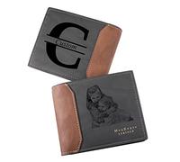 INBLUE Personalized Engraved Bifold Wallet, Custom Leather Wallet with Photo & Text Engraved, Gifts for Men Husband Dad Son Groomsmen