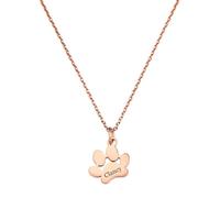 INBLUE Personalized Pet Memorial Necklace Dog Paw Pendant Necklace for Women, Custom Name Engraved Paw Print Jewelry, 925 Sterling Silver/Stainless Steel Gift for Pet Lovers -Style D1