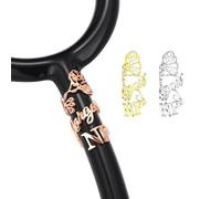 INBLUE Personalized Stethoscope Charms for Nurse Stainless Steel Engraved Name ID Tag with Symbol Stethoscope Accessories Gift for Doctor - Style A2