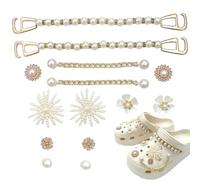 INBOLM 16 PCS Crystal Diamond Cute Chain Charms for Shoe,Shoe Decoration Charms, DIY Sandals Accessories for Women Girls Birthday Party Gifts