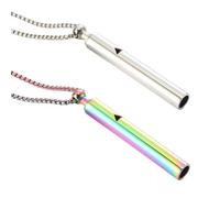 INBOLM 2PCS Breathlace,Anxiety Necklace Portable Stainless Steel Breath Lace Stress Relief for Breathing Exercises Meditation Anxiety Gift for Men and Women (Steel Color)