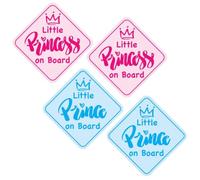 INBOLM 4 PCS Baby on Board Sign for Car, Waterproof Baby on Board Sticker for Car, Self Adhesive Safety Signs, 4.5×4.5 in (Pink & Blue)