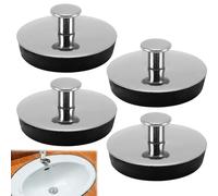 INBOLM 4 Pcs Universal bath plug, Rubber Sink Plug Drain Stopper, Drain Stopper for Kitchen Sink, Bathroom Sink Plug Replacement,Wash Basin [Size 42mm to 45mm]