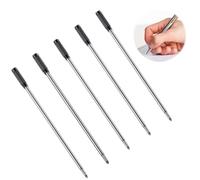INBOLM 5 Pcs Pen Refills, Cross Pen Refill, Replaceable Ballpoint Pen Refills, Black Refills, Standard Medium Point Metal Pens Refills Suitable for Most Ball Point Pens - Easy to Install