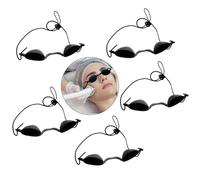 INBOLM 5 Pcs Sunbed Goggles, Safety Goggles Eye Protection Glasses Sunbed Eye Protection for for Patients in IPL, UV, Infrared LED Light Therapy (Black)